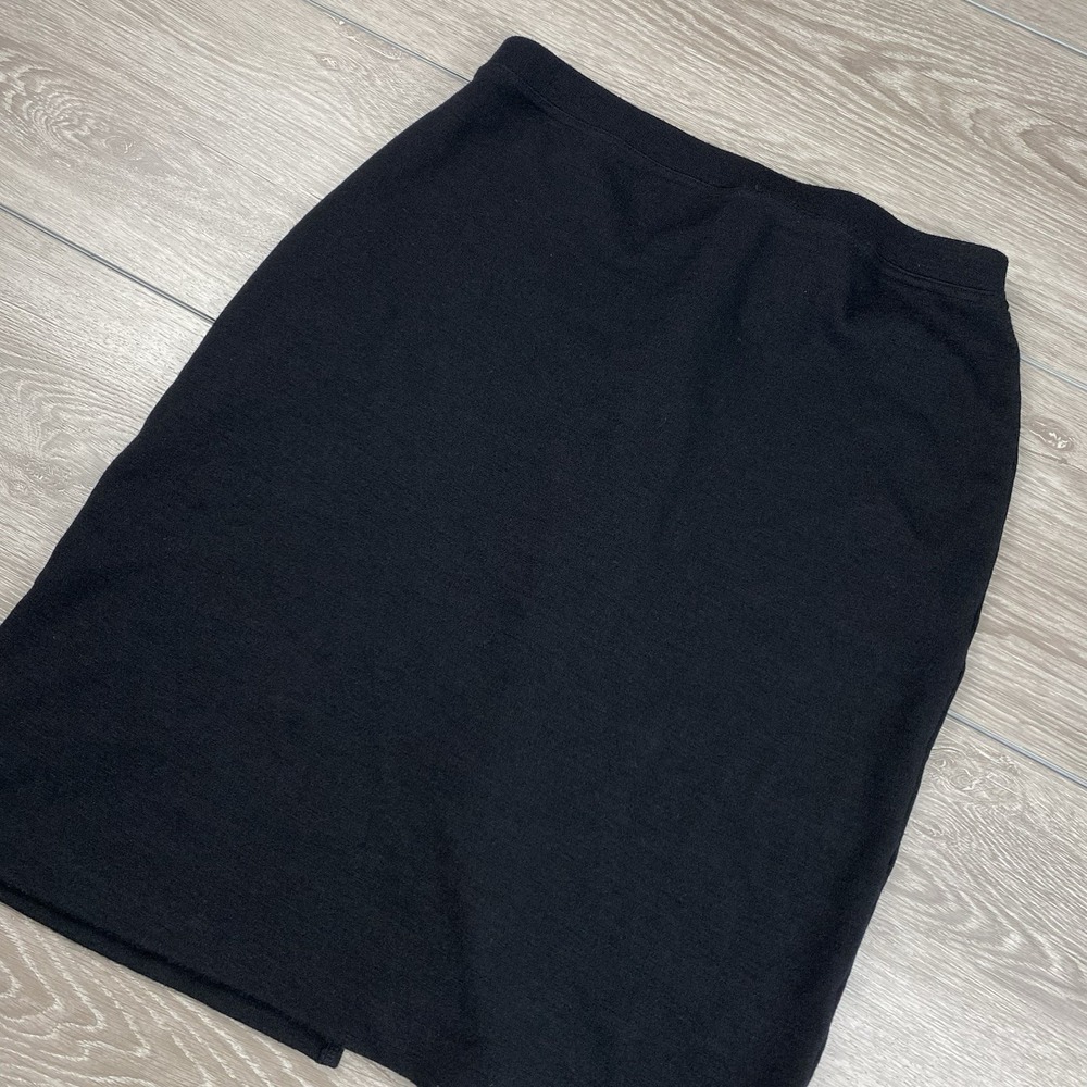 Eileen Fisher Women's Wool Blend‎ Pencil Short Skirt Black Medium USA